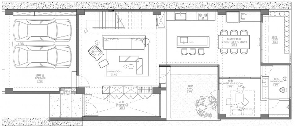 透天厝裡的三合院，高雄 / HAO Design