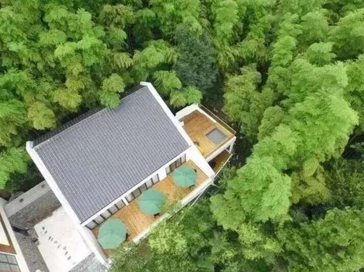 藏在山林里溪水边的集装箱民宿