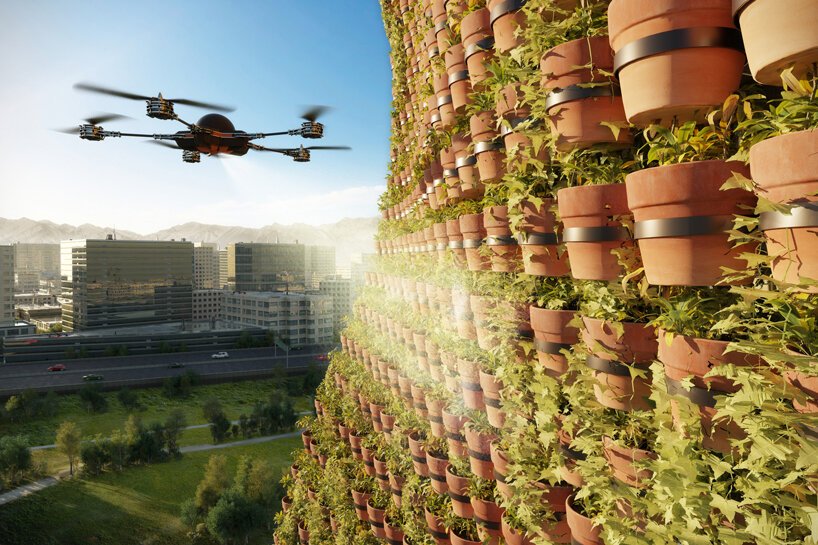 11,520 盆植物覆盖了这座由 NUDES 设计的涟漪观景塔概念