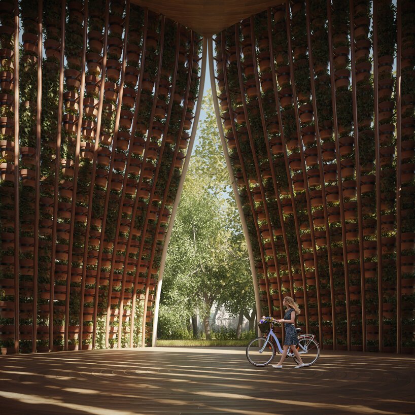 11,520 盆植物覆盖了这座由 NUDES 设计的涟漪观景塔概念