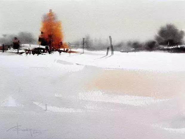 画里有建筑，也有故乡