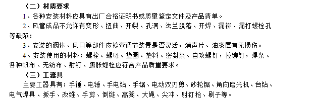某小区通风管道安装工程施工组织设计