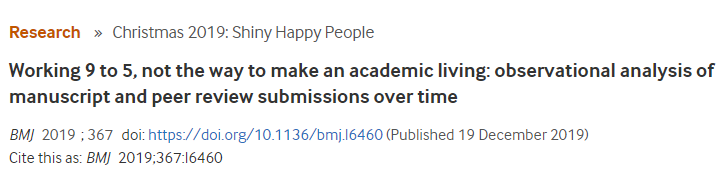 BMJ Open 总结了医生写论文时间规律发现中国科研人最辛苦