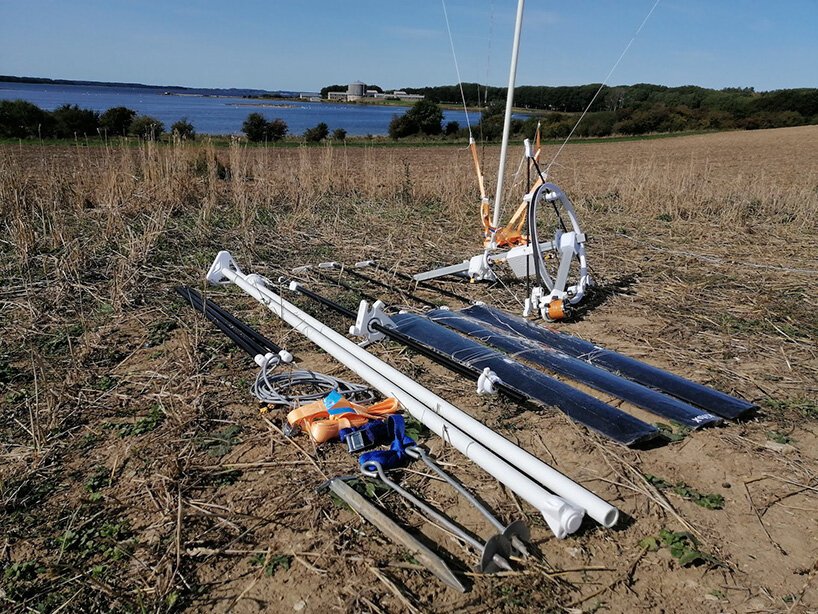 the wind catcher by KiteX is a portable power generating wind turbine