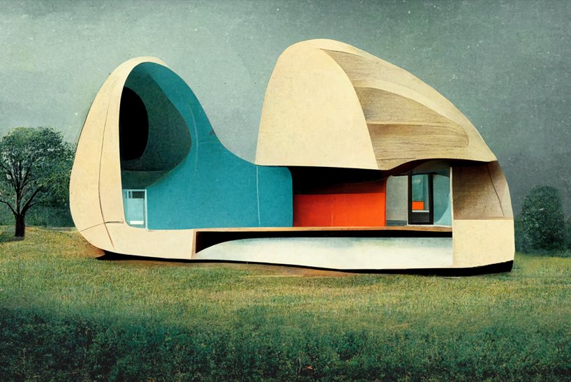 这些人工智能生成的抽象住宅由现代主义有机形式组成 这些人工智能生成的抽象住宅由现代主义有机形式组成