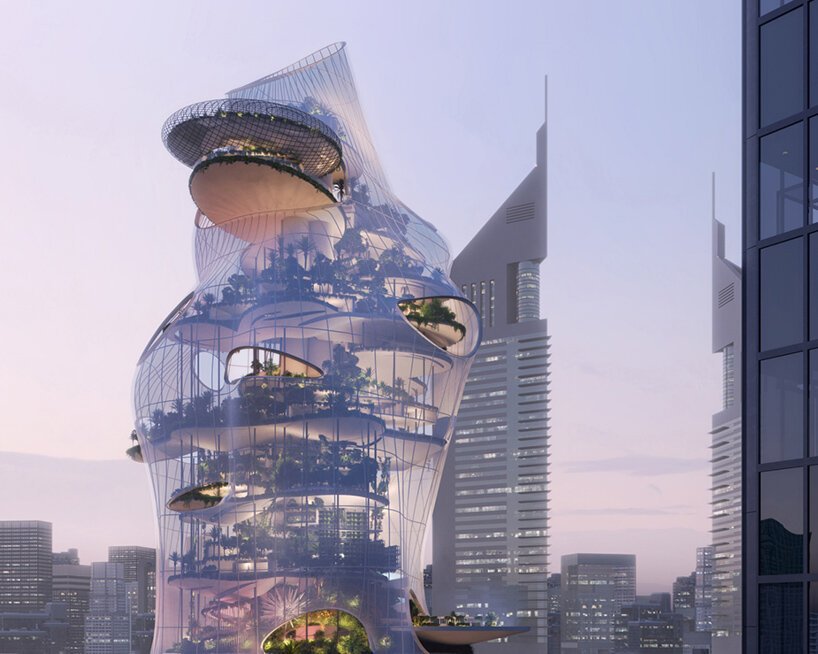 OBMI 的“aera”垂直度假村提出了景观绿洲的有机堆叠 OBMI 的“aera”垂直度假村提出了景观绿洲的有机堆叠