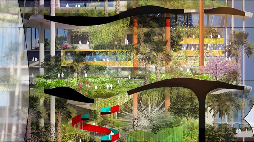 OBMI 的“aera”垂直度假村提出了景观绿洲的有机堆叠 OBMI 的“aera”垂直度假村提出了景观绿洲的有机堆叠