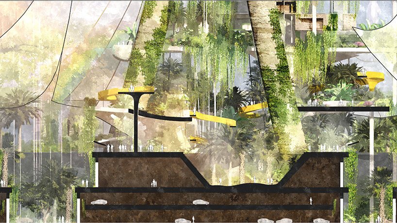 OBMI 的“aera”垂直度假村提出了景观绿洲的有机堆叠 OBMI 的“aera”垂直度假村提出了景观绿洲的有机堆叠