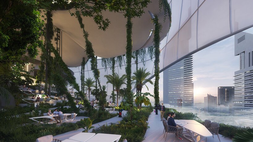 OBMI 的“aera”垂直度假村提出了景观绿洲的有机堆叠 OBMI 的“aera”垂直度假村提出了景观绿洲的有机堆叠