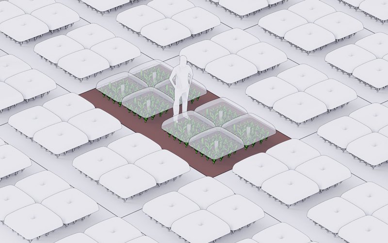 AGRODOME 是一个用于种植作物的模块化、透气的微环境