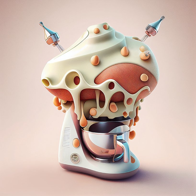 人工智能生成的系列按照高迪的美学重新设计了充满活力的家用电器