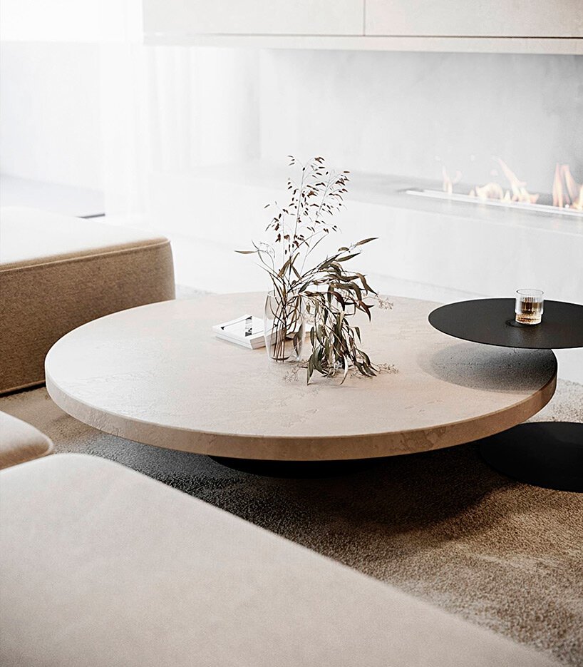 curved surfaces and warm tones give shape to this residential interior in greece by kordas architects