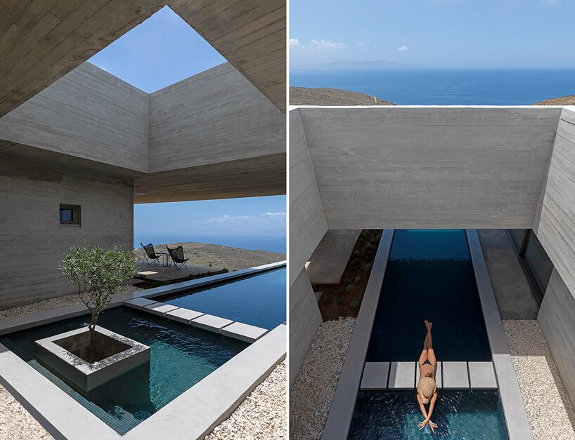 阿里斯蒂德斯达拉斯建筑师事务所将“游泳池别墅”融入蒂诺斯岛崎岖的景观中