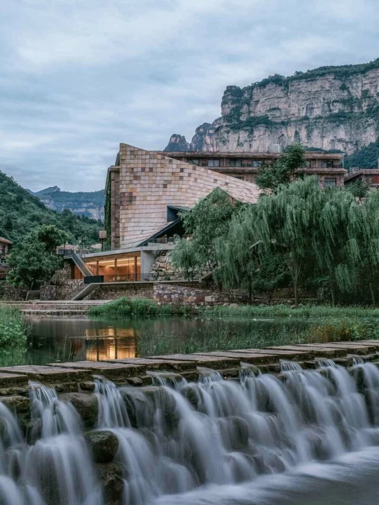 taihang xinyu art museum organically grows out of its rugged topography in rural china