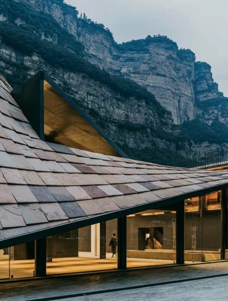 taihang xinyu art museum organically grows out of its rugged topography in rural china