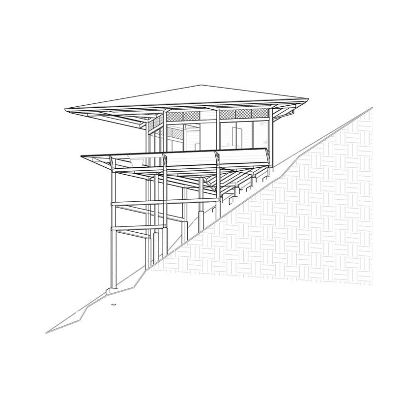 三角形“casa proa”树屋漂浮在巴西沿海树冠之间 三角形“casa proa”树屋漂浮在巴西沿海树冠之间