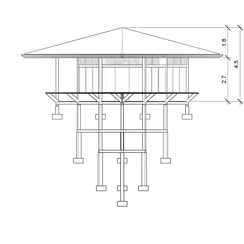 三角形“casa proa”树屋漂浮在巴西沿海树冠之间 三角形“casa proa”树屋漂浮在巴西沿海树冠之间