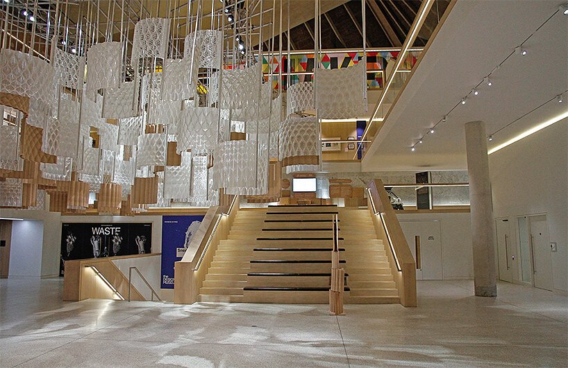 aurora by dassault systèmes & arthur mamou-mani clouds atrium of design museum in london