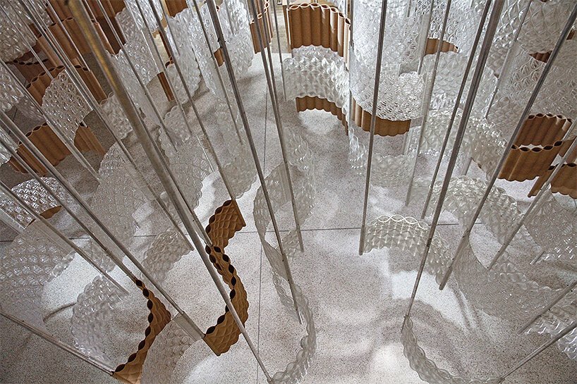 aurora by dassault systèmes & arthur mamou-mani clouds atrium of design museum in london