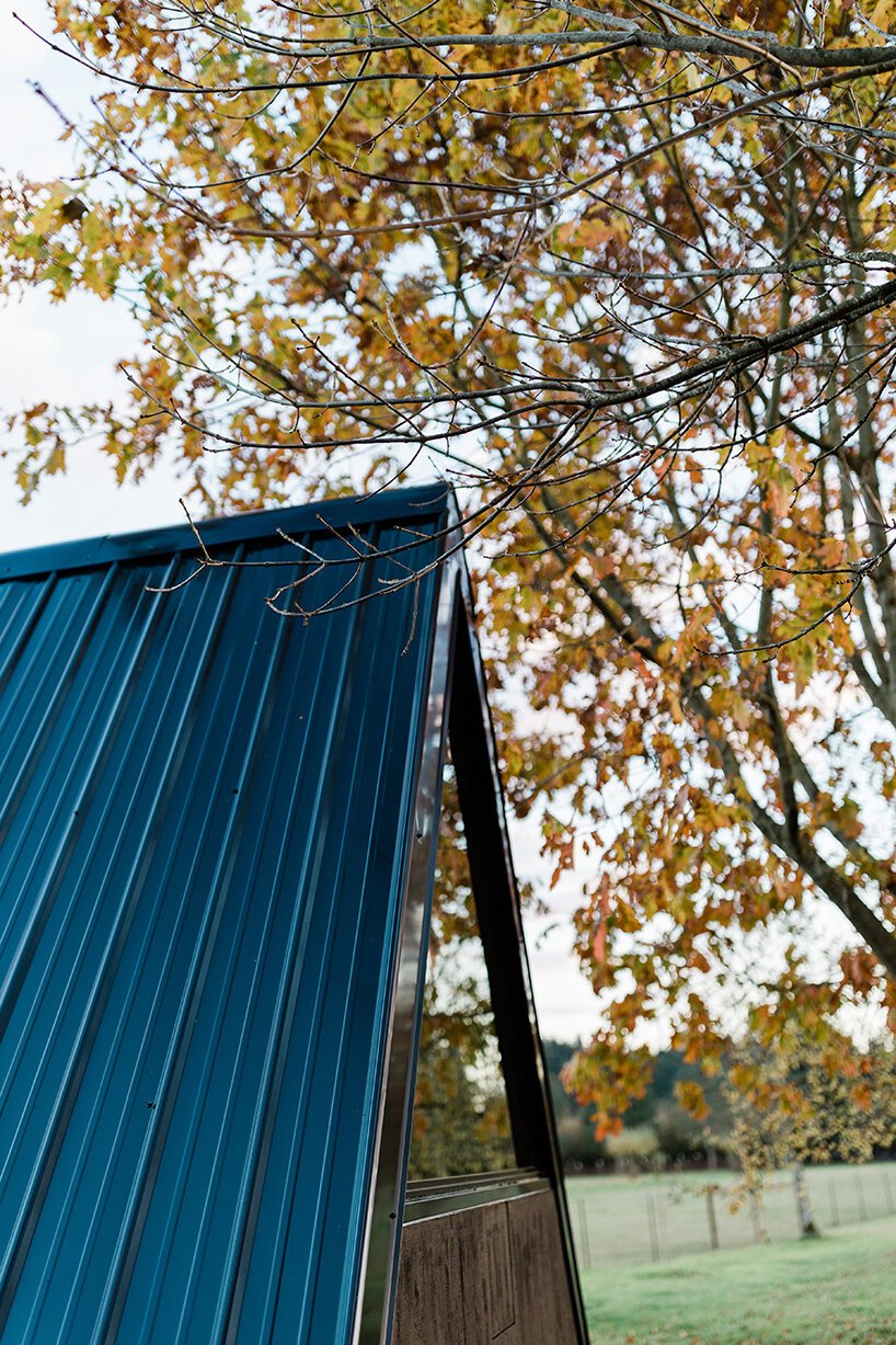 bivvi camp is a portable, modular and sustainably-built A-frame cabin