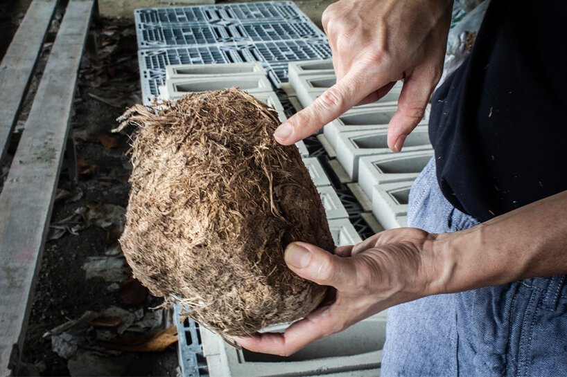 2021 年设计奖社会影响奖获得者 boonserm premthada 创造了大象粪便砖