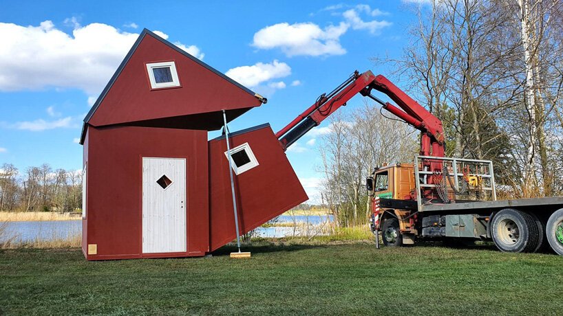 “brette haus”是一座小型预制房屋，仅需三个小时即可展开