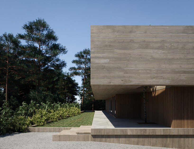 葡萄牙 OODA casa COM 的中央庭院与周围的自然环境融为一体