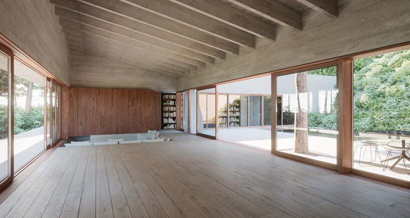 葡萄牙 OODA casa COM 的中央庭院与周围的自然环境融为一体