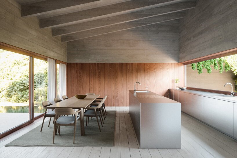 葡萄牙 OODA casa COM 的中央庭院与周围的自然环境融为一体