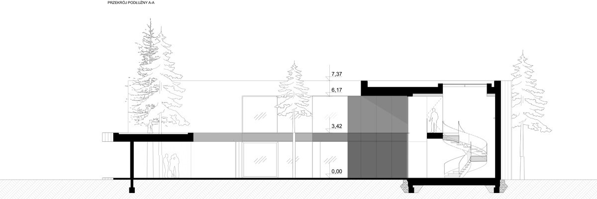莫比乌斯建筑事务所设计的圆形木屋融入了波兰的松树林环境