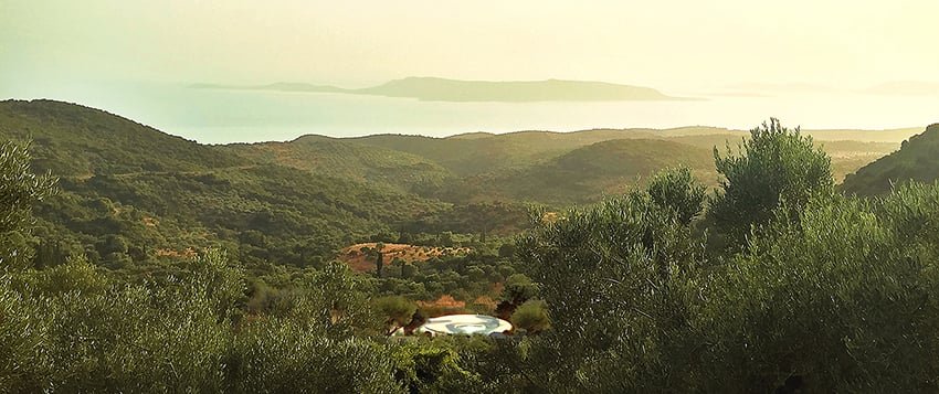 david tajchman 设计的希腊有机“宇宙”住宅拥有流畅的悬垂屋顶