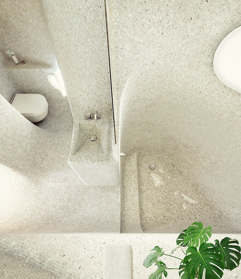 david tajchman 设计的希腊有机“宇宙”住宅拥有流畅的悬垂屋顶