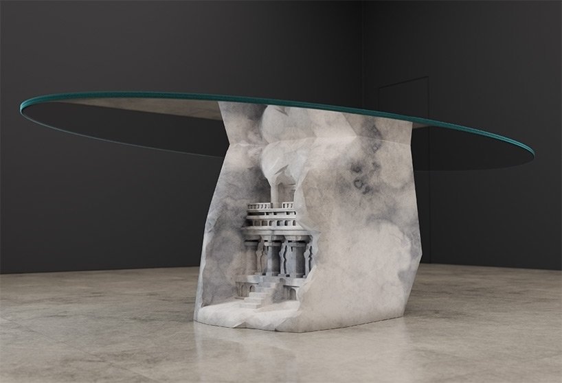 达菲伦敦用手工雕刻的大理石“文明”桌子向古代建筑致敬