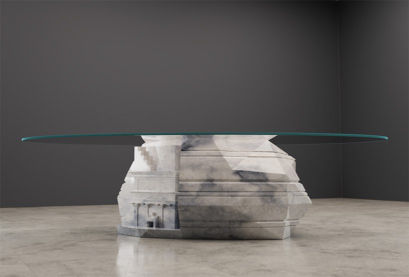 达菲伦敦用手工雕刻的大理石“文明”桌子向古代建筑致敬