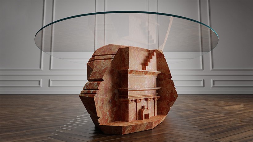 达菲伦敦用手工雕刻的大理石“文明”桌子向古代建筑致敬