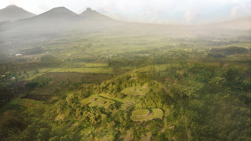 MASS 设计集团的新园区尊重卢旺达郁郁葱葱的火山和濒临灭绝的大猩猩