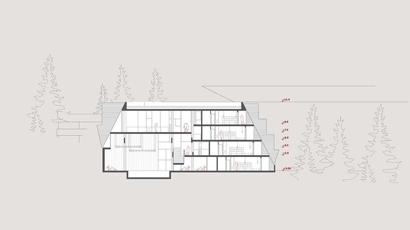 a stack of timber A-frames by enota architects to extend slovenia’s hotel natura