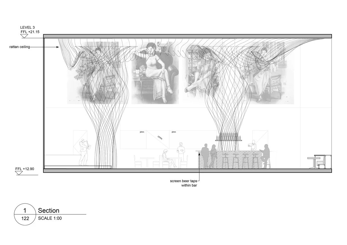 由 enter 项目设计的滚滚藤柱占据了曼谷的香料和大麦室内 由 enter 项目设计的滚滚藤柱占据了曼谷的香料和大麦室内