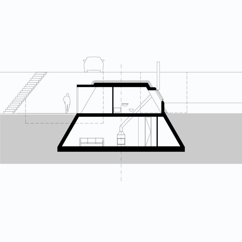 Studeny architekti 将混凝土壳屋嵌入斯洛伐克佩尔内克的山坡上