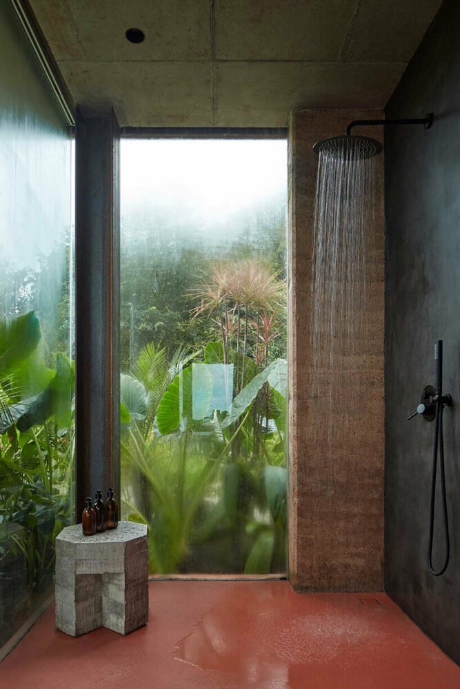rammed earth villas by formafatal emerge from lush landscape of costa rica