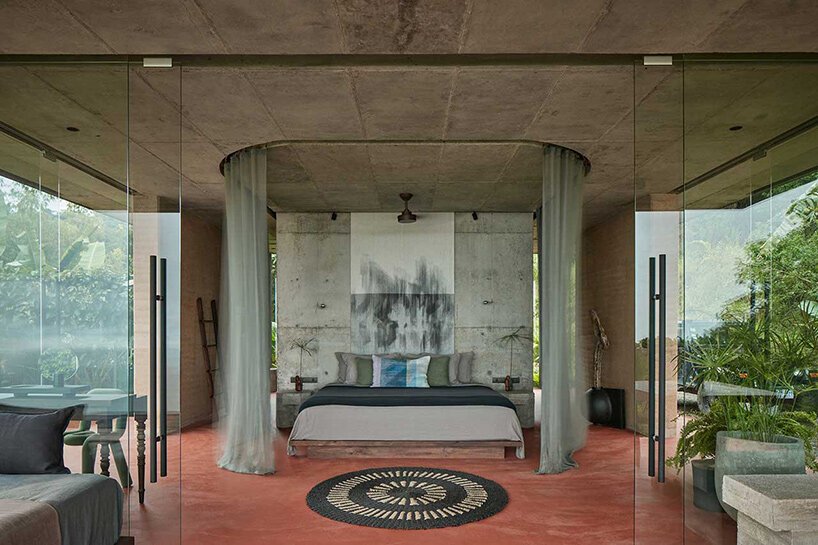 rammed earth villas by formafatal emerge from lush landscape of costa rica