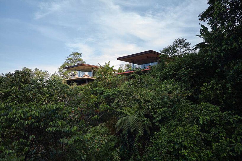 rammed earth villas by formafatal emerge from lush landscape of costa rica