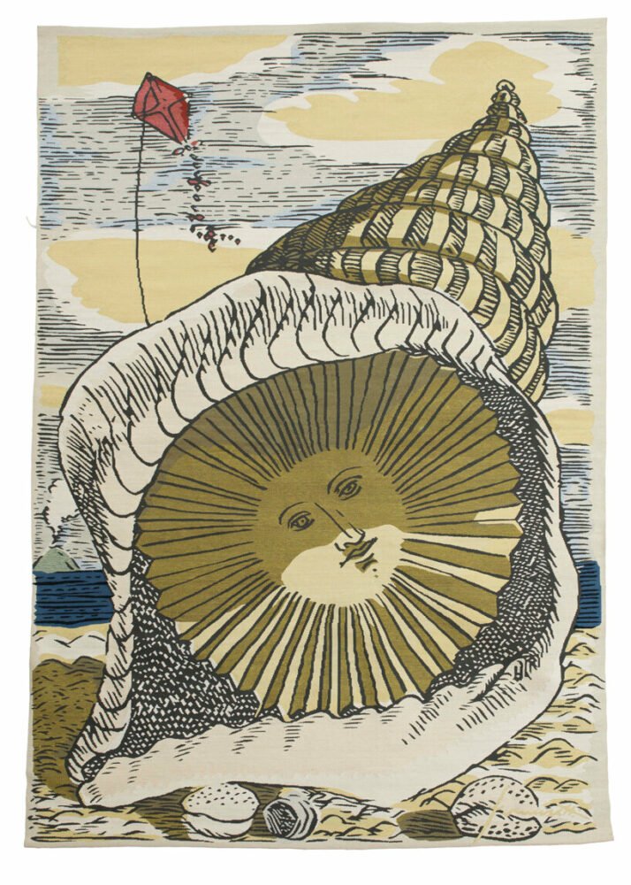 圣莫里茨 NOMAD 的 Fornasetti 手工编织挂毯上的太阳星星 圣莫里茨 NOMAD 的 Fornasetti 手工编织挂毯上的太阳星星