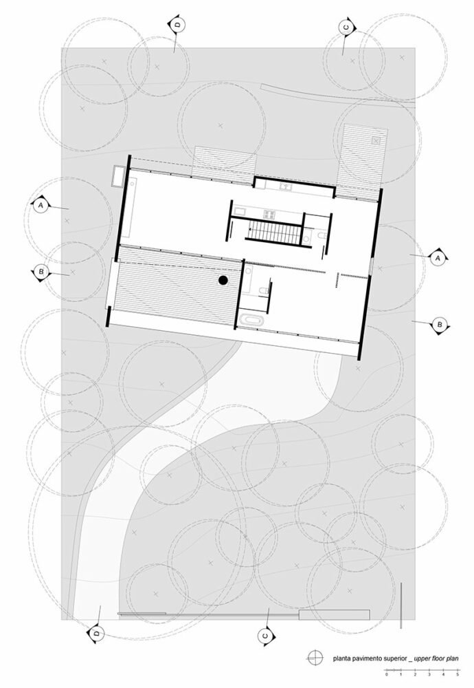 卢西亚诺·勒纳·巴索 (luciano lerner basso) 设计的这座“福图纳塔之家”中，有一棵树生长在巴西