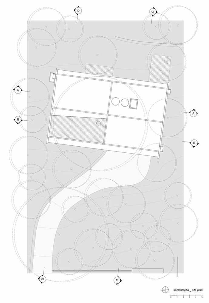 卢西亚诺·勒纳·巴索 (luciano lerner basso) 设计的这座“福图纳塔之家”中，有一棵树生长在巴西