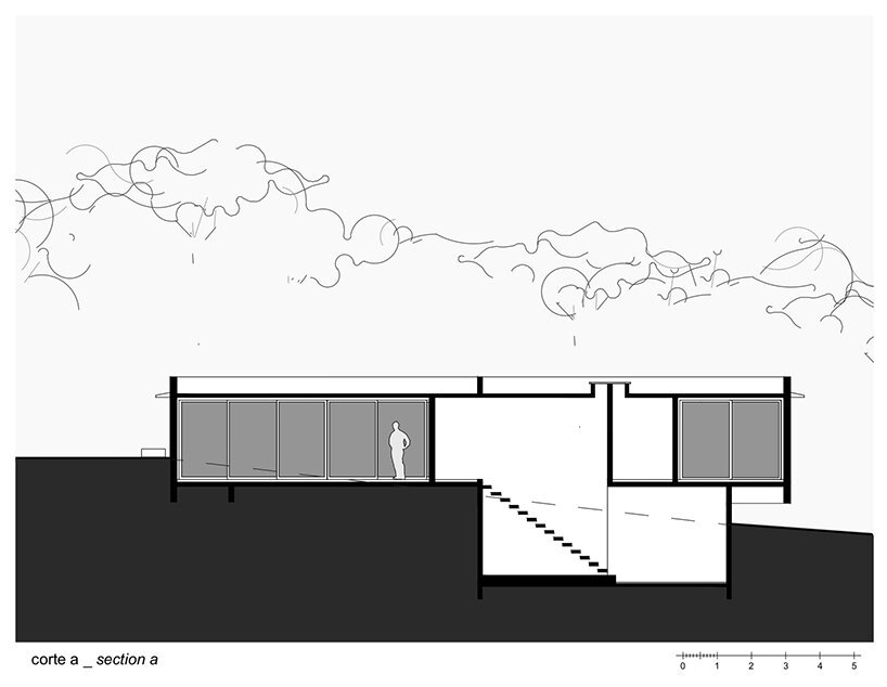 卢西亚诺·勒纳·巴索 (luciano lerner basso) 设计的这座“福图纳塔之家”中，有一棵树生长在巴西