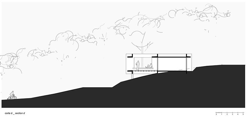卢西亚诺·勒纳·巴索 (luciano lerner basso) 设计的这座“福图纳塔之家”中，有一棵树生长在巴西