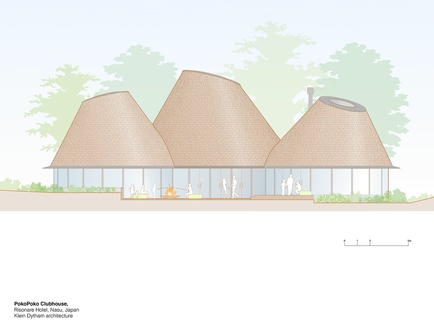 klein dytham 建筑事务所设计的“PokoPoko”俱乐部会所诞生于日本中部的森林中
