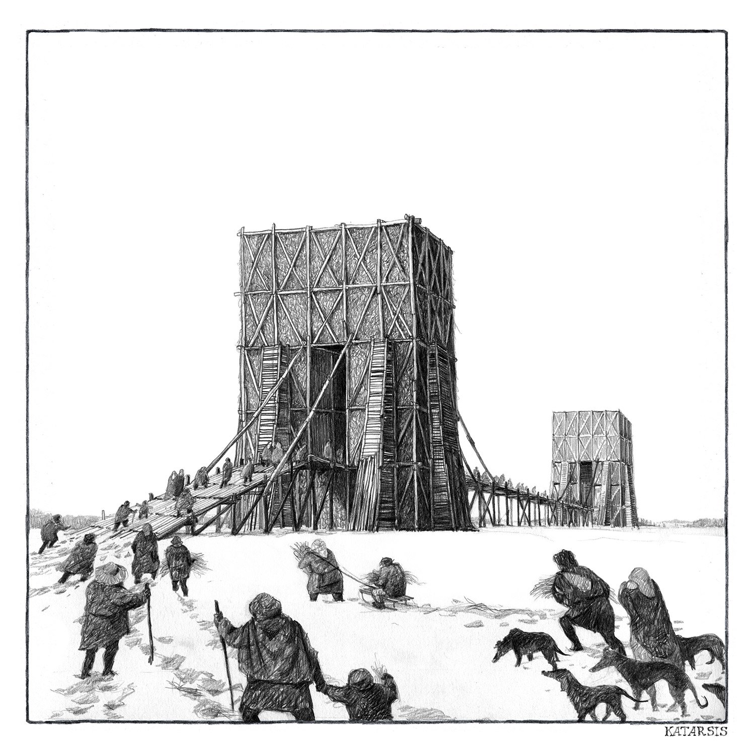 KATARSIS 在俄罗斯建造并烧毁了桥梁，作为变革和剧变的艺术象征