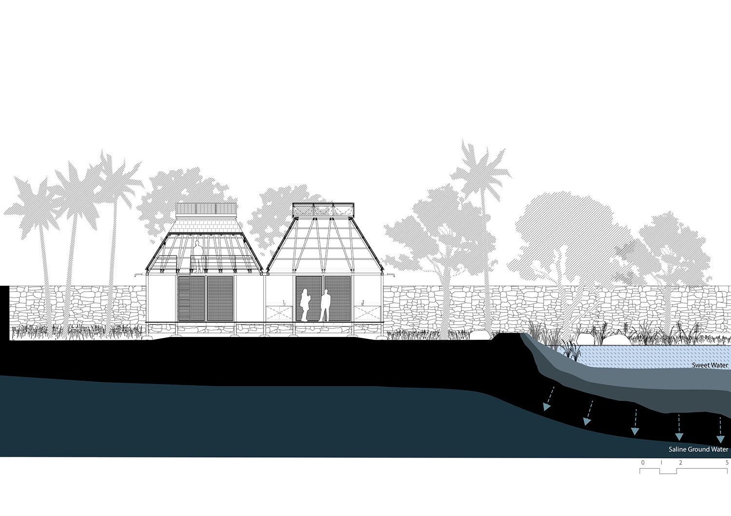 建筑布里奥（Architecture Brio）将孟买艺术家的避难所抬高到巨石上，以保护其免受洪水侵袭